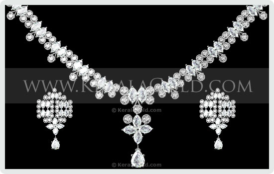 Artists impression of a Diamond Necklace with Matching Earrings